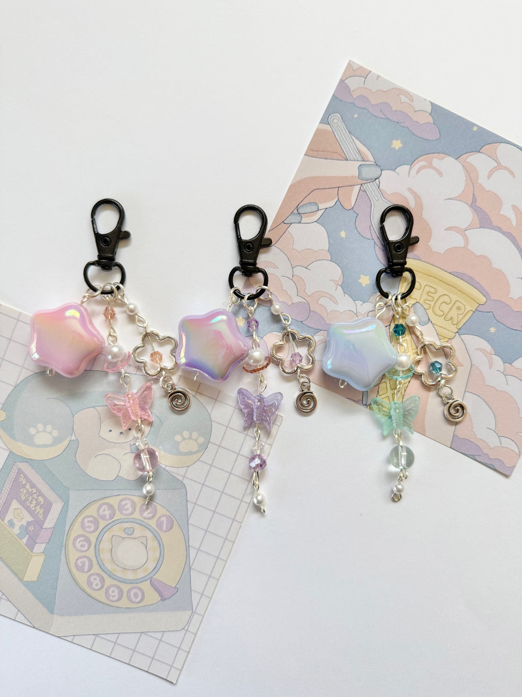 Bubble Star Keychains