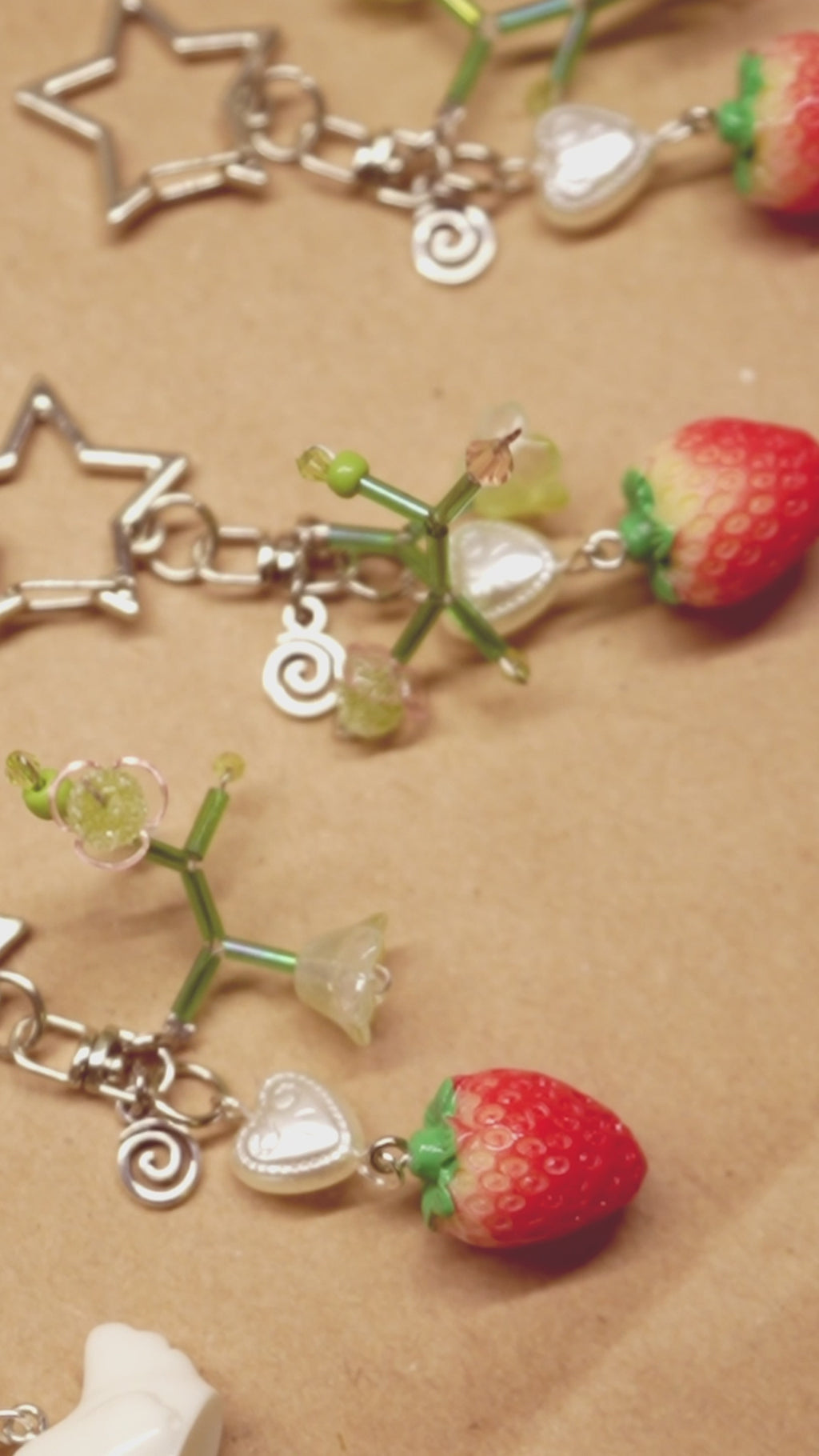 Strawberry Plant Keychain